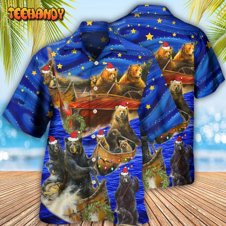 Bear Floats Boats Merry Christmas Hawaiian Shirt