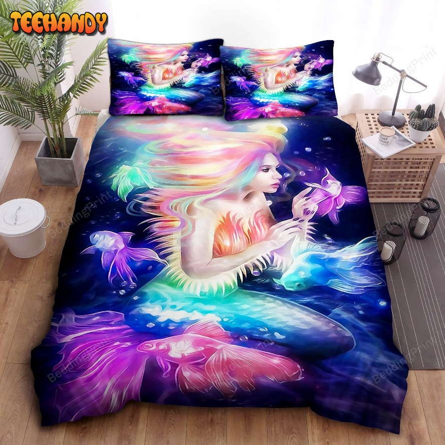 Beautiful Mermaid With Fish Duvet Cover Bedding Sets