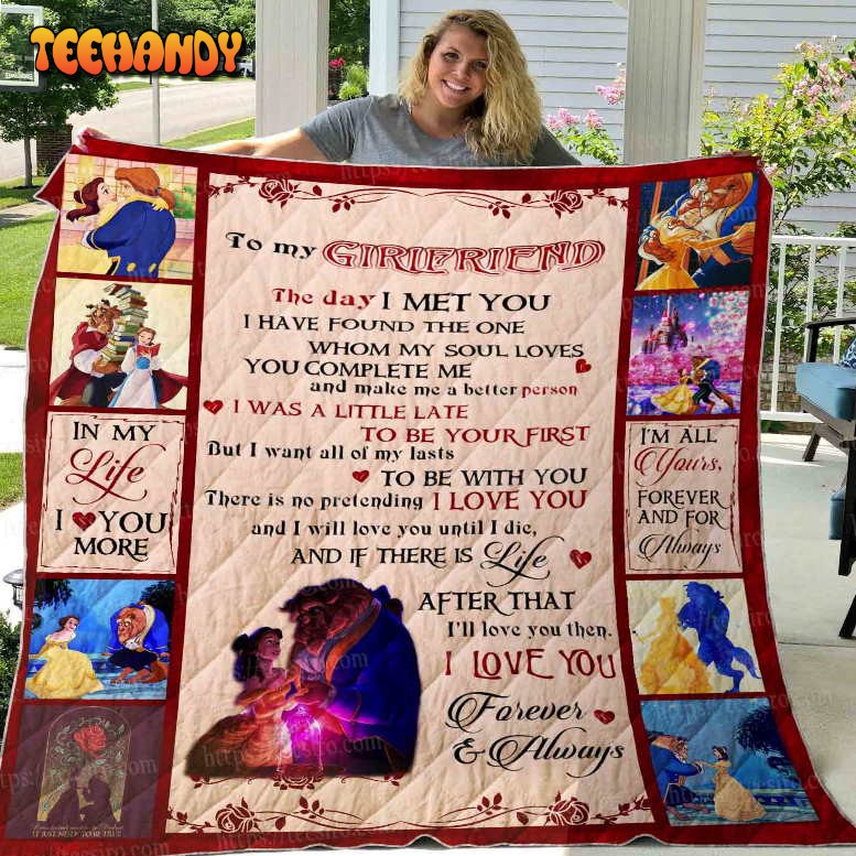 Beauty And The Beast Girlfriend 3D Customized Quilt Blanket