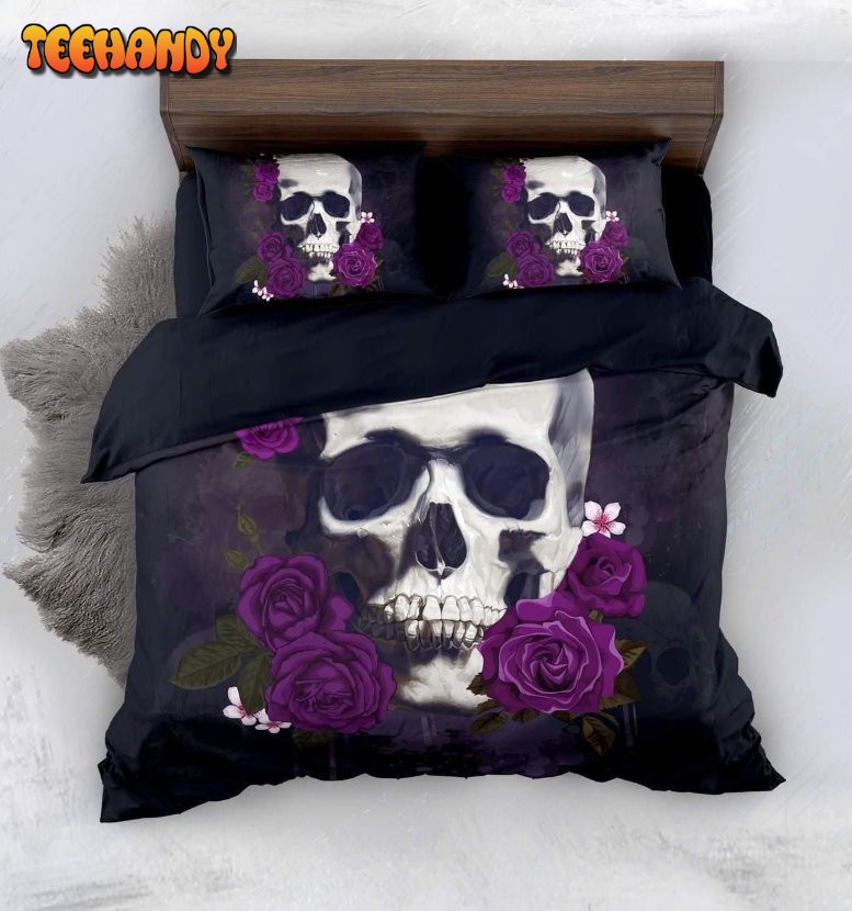 Bedding – Dark Purple Skull Duvet Cover Bedding Sets