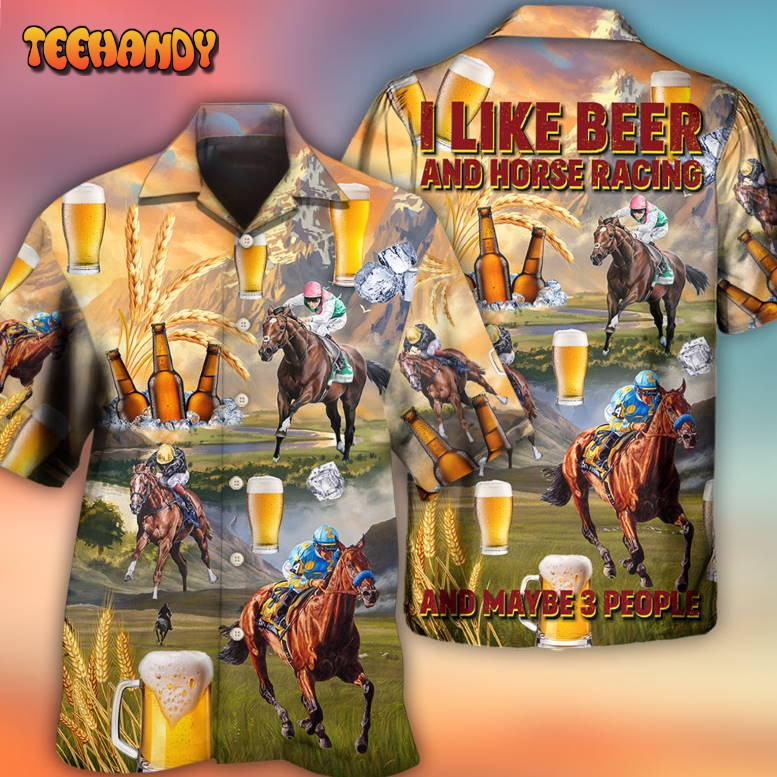 Beer And Horse Racing On The Steppe Hawaiian Shirt