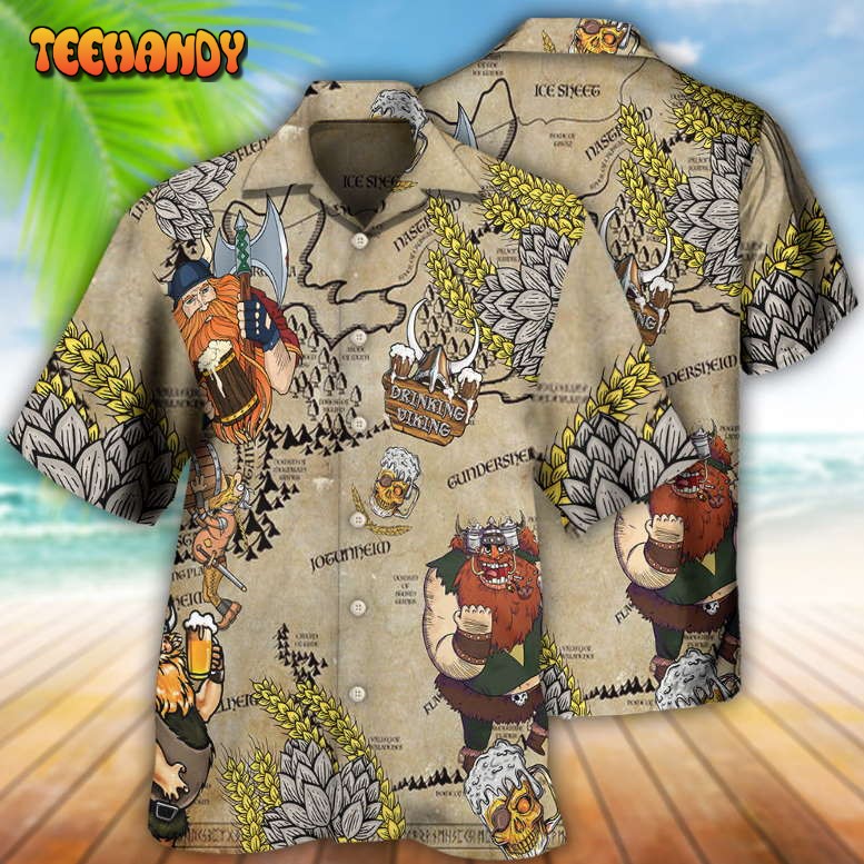 Beer Viking Drinking Beer Hawaiian Shirt