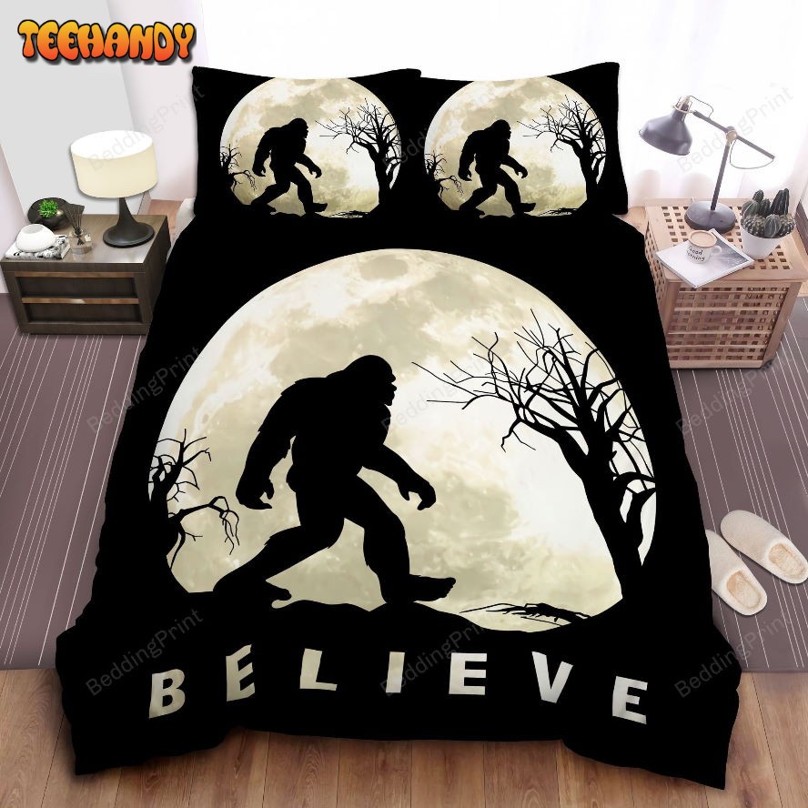 Believe Bigfoot Full Moon Bed Sheets Duvet Cover Bedding Sets