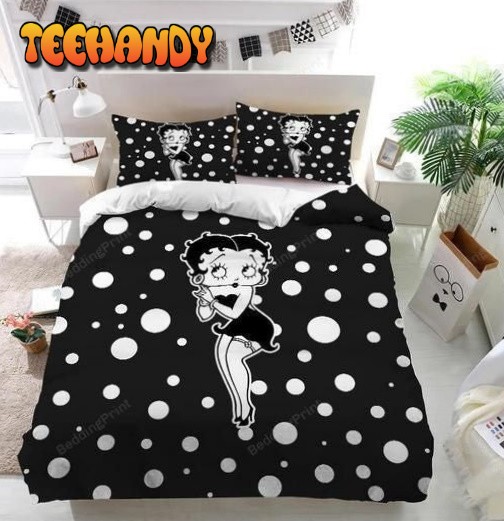 Betty Boop Black And White Dot Duvet Cover Bedding Sets