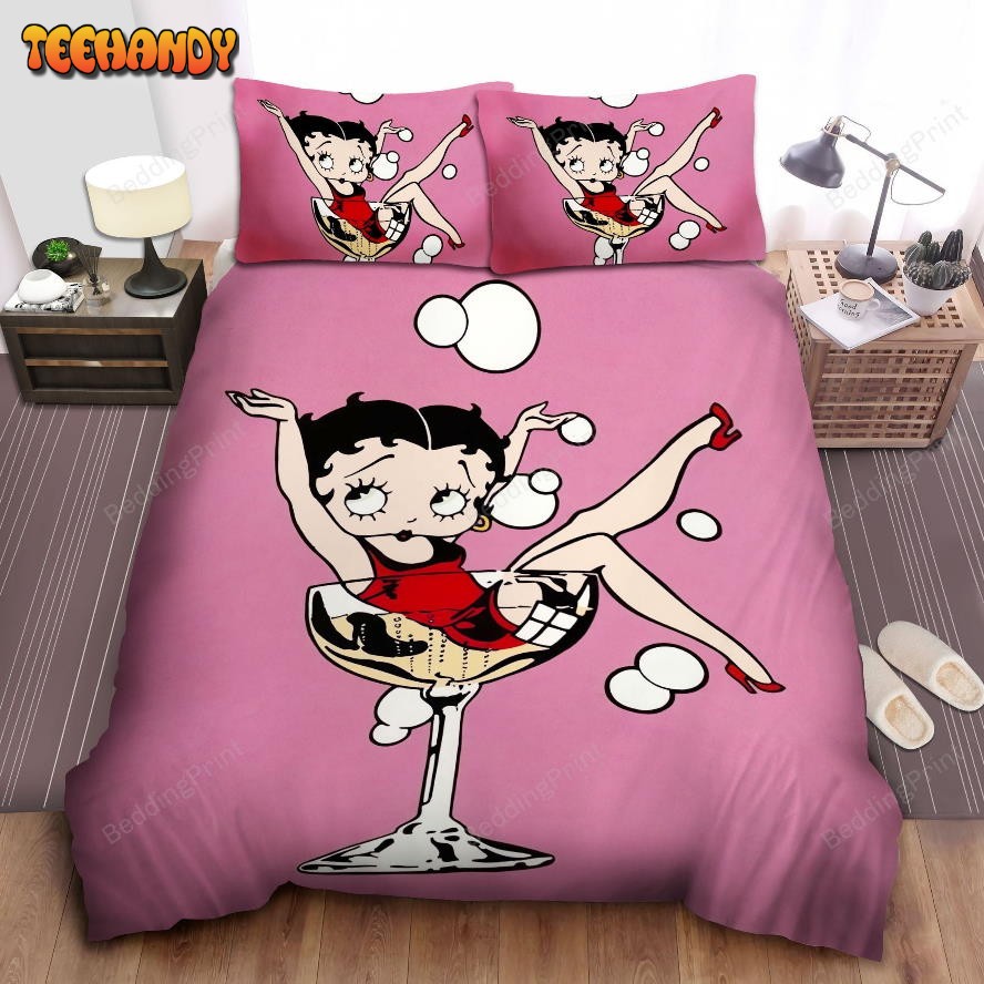 Betty Boop In Wine Glass Duvet Cover Bedding Sets