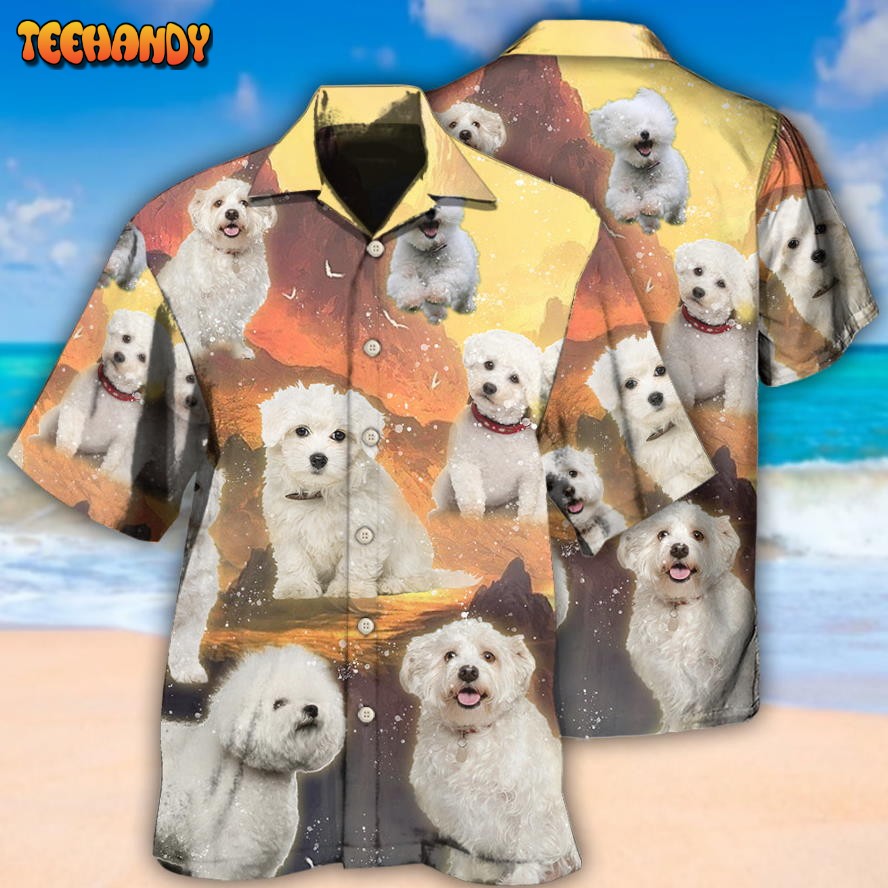 Bichon Frise Dog Lovely Sunset Hawaiian Shirt