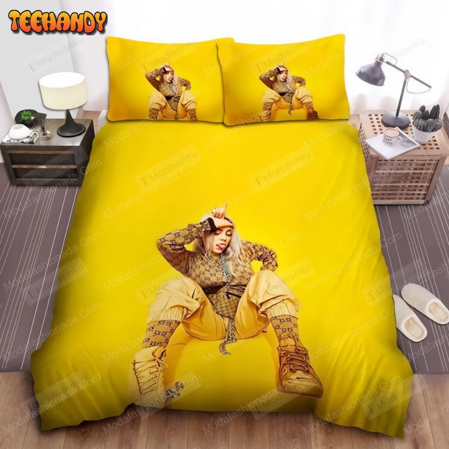 Billie Eilish In Yellow Background Photograph 31 Bedding Sets