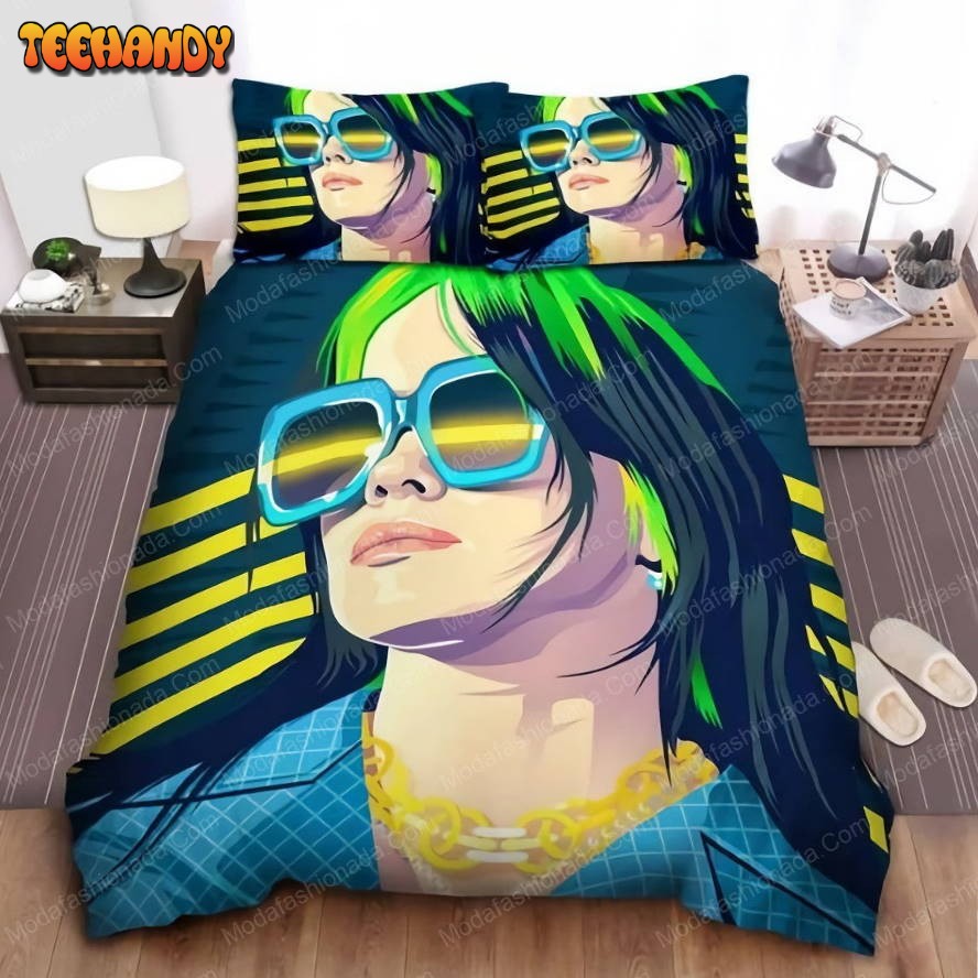 Billie Eilish Wearing Sunglasses In Digital Art 40 Duvet Cover Bedding Sets