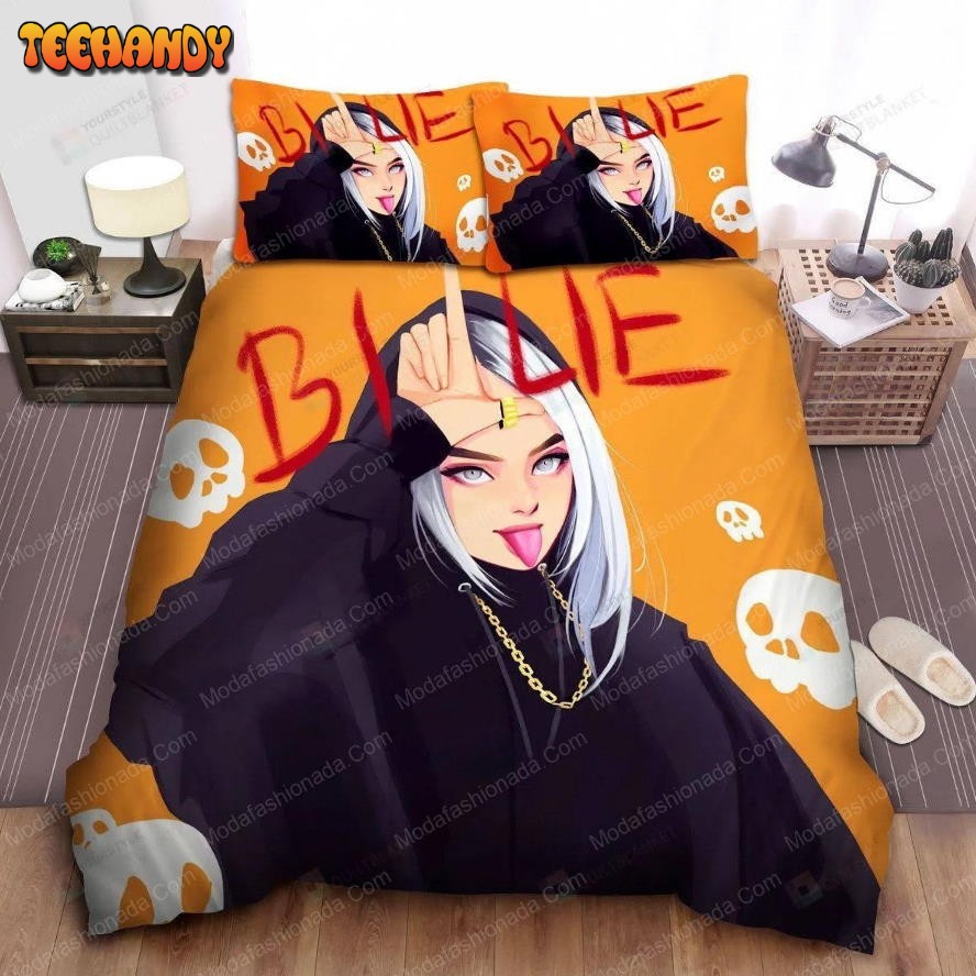 Billie Eilish With Signature Hand Sign Artwork 43 Duvet Cover Bedding Sets