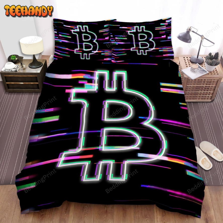 Bitcoin Glitching Artwork Duvet Cover Bedding Sets