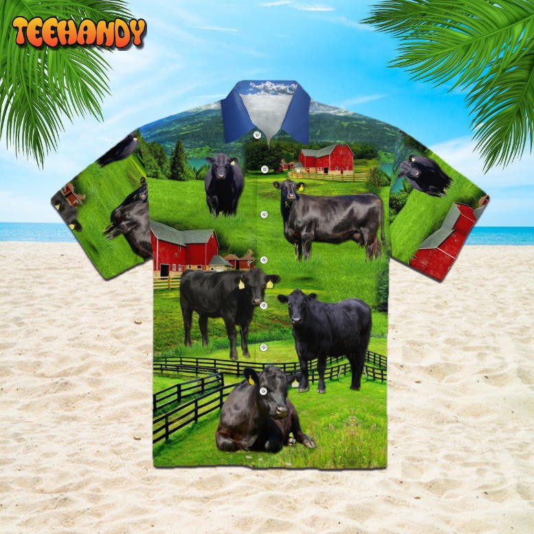 Black Angus Cattle Love Farm Hawaiian Shirt