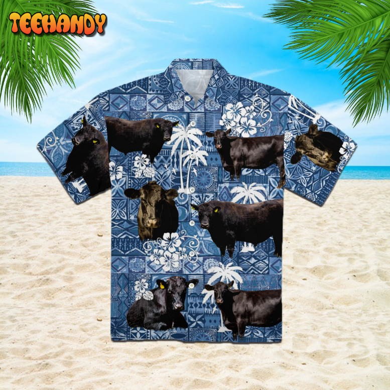 Black Angus Cattle Lovers Farm Hawaiian Shirt