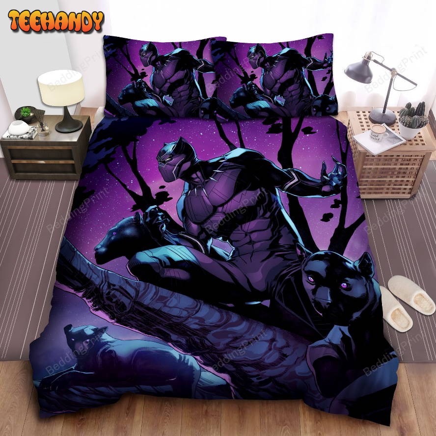 Black Panther Hunting At Night Duvet Cover Bedding Sets