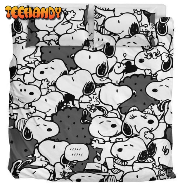 Black Snoopy Duvet Cover Bedding Sets