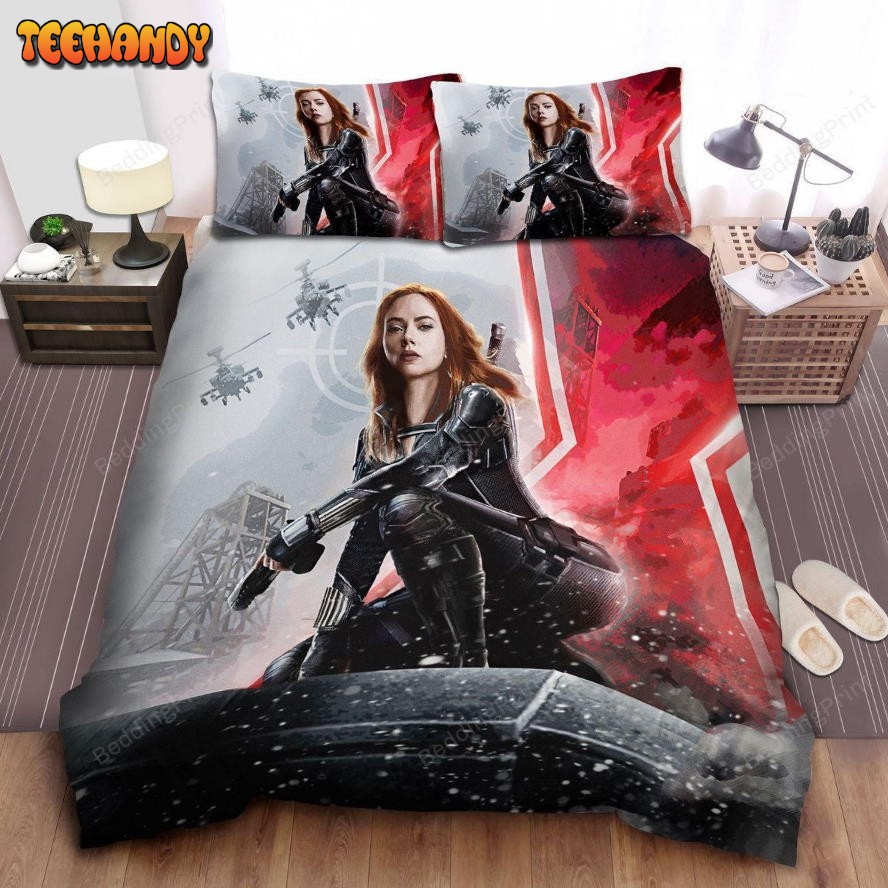 Black Widow, Helicopters Flying Duvet Cover Bedding Sets