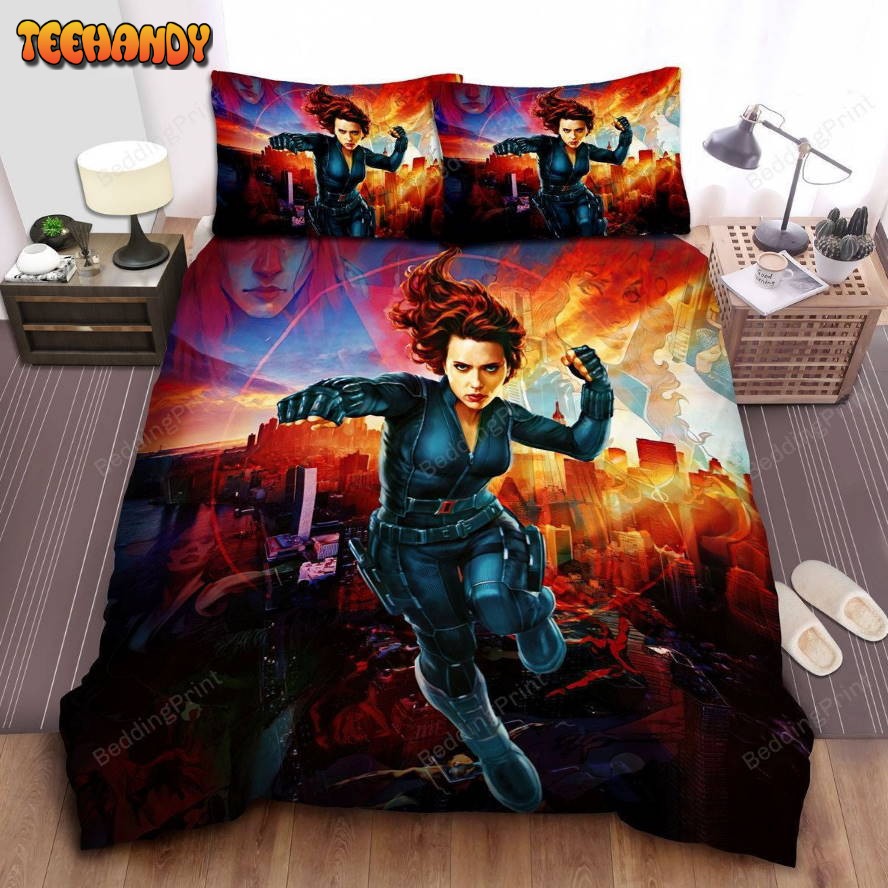 Black Widow, The City Behind Her Duvet Cover Bedding Sets