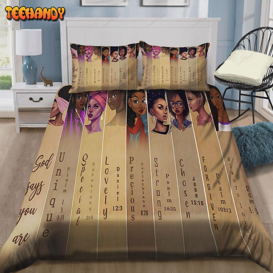 Black Women God Says You Are Strong Lovely Duvet Cover Bedding Sets