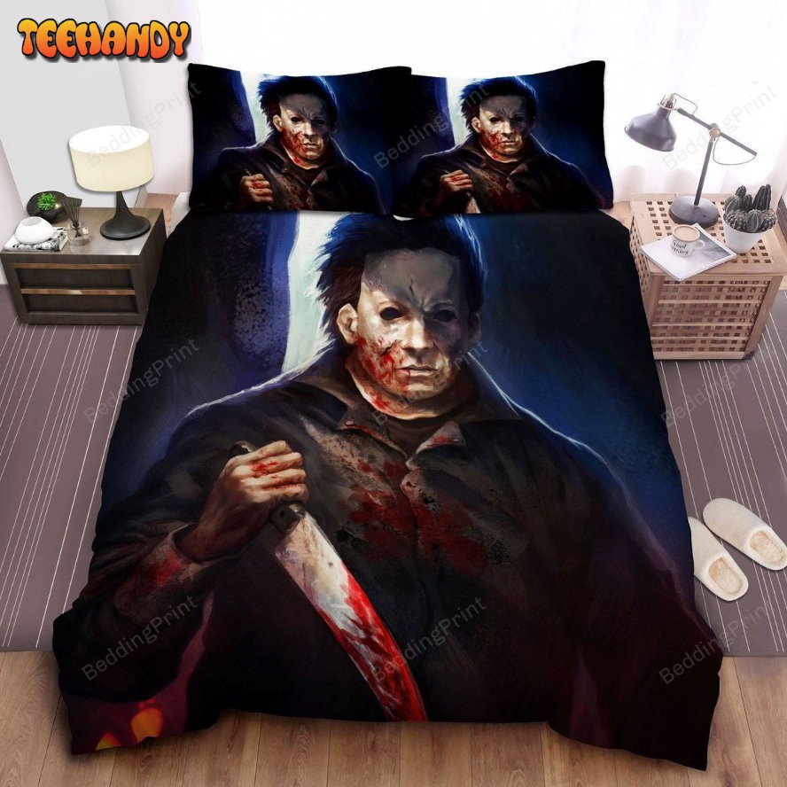 Bloody Michael Myers In Acrylic Painting Duvet Cover Bedding Sets