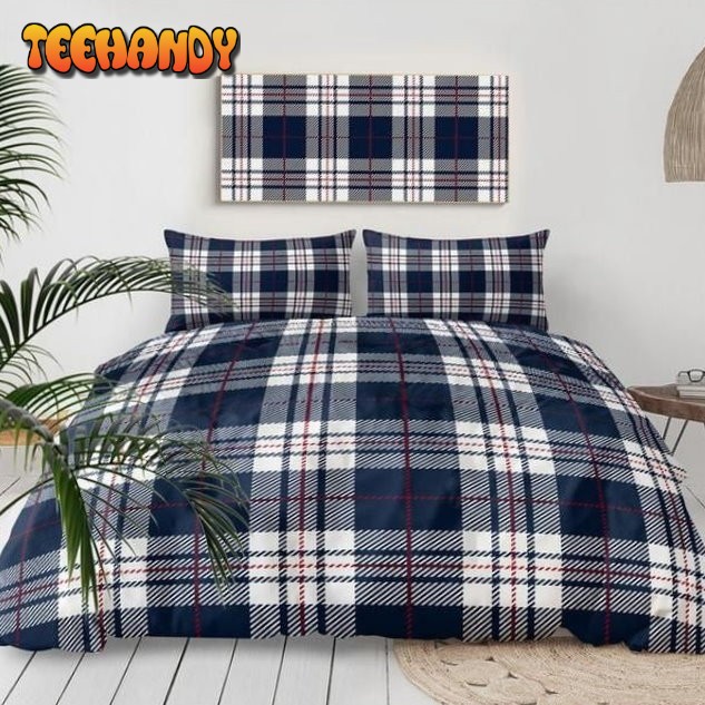 Blue And White Plaid Duvet Cover Bedding Sets