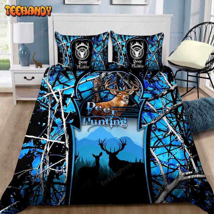 Blue Deer Hunting Duvet Cover Bedding Sets