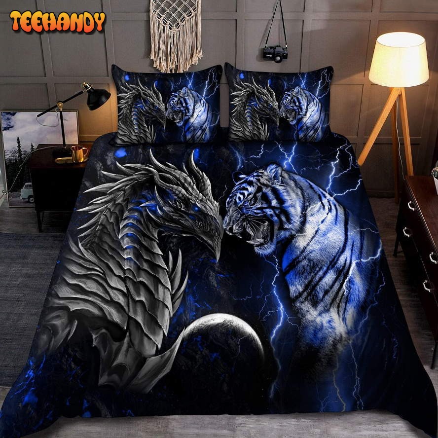 Blue Dragon And Tiger Duvet Cover Bedding Sets