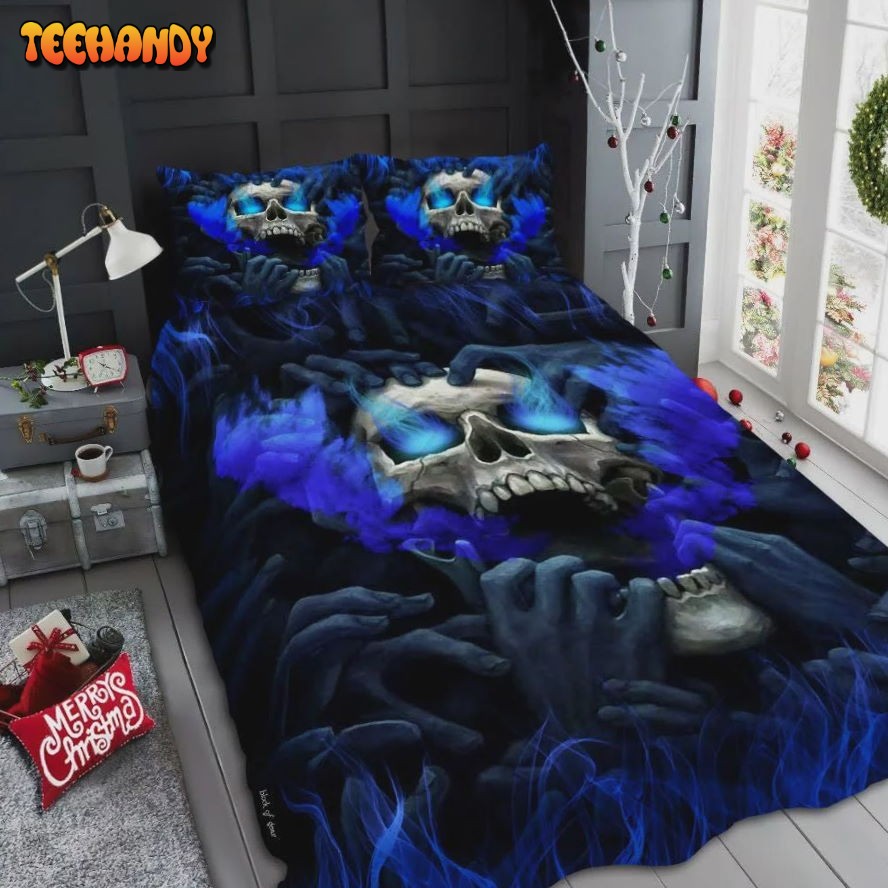 Blue Eyes Screaming Skull Duvet Cover Bedding Sets