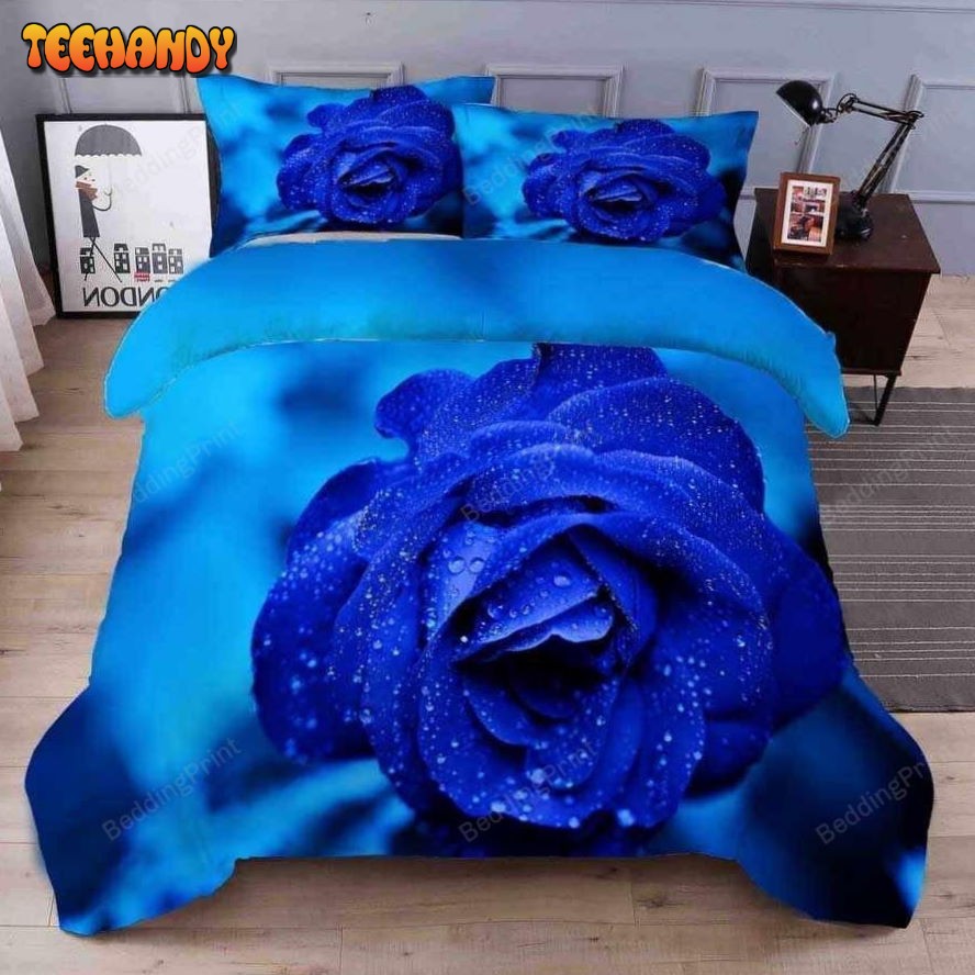 Blue Rose Duvet Cover Bedding Sets