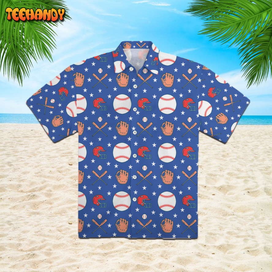 Blue Softball Game Hawaiian Shirt