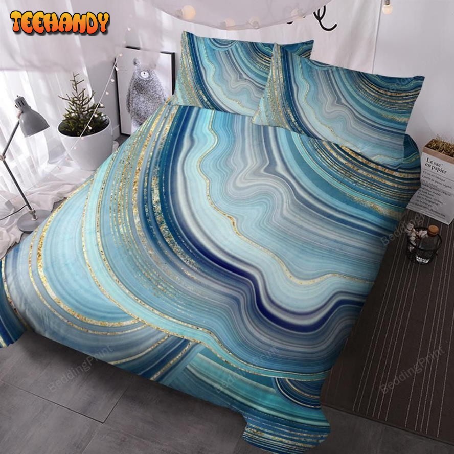 Blues Gold Marble Duvet Cover Bedding Sets