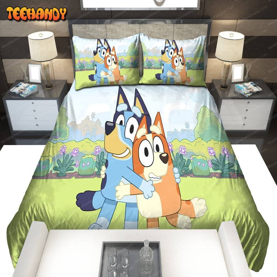 Bluey Cartoon Bluey And Bingo Duvet Cover Bedding Sets