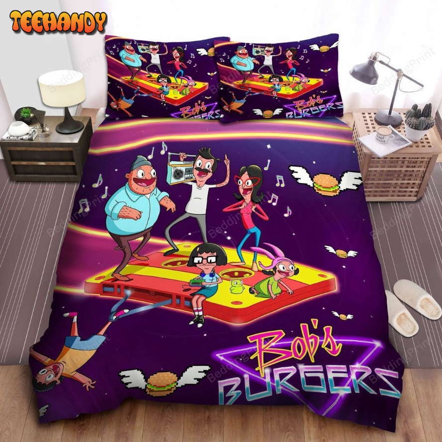 Bob’s Burgers The Belcher Family Flying On Music Cassette Tape Bedding Sets