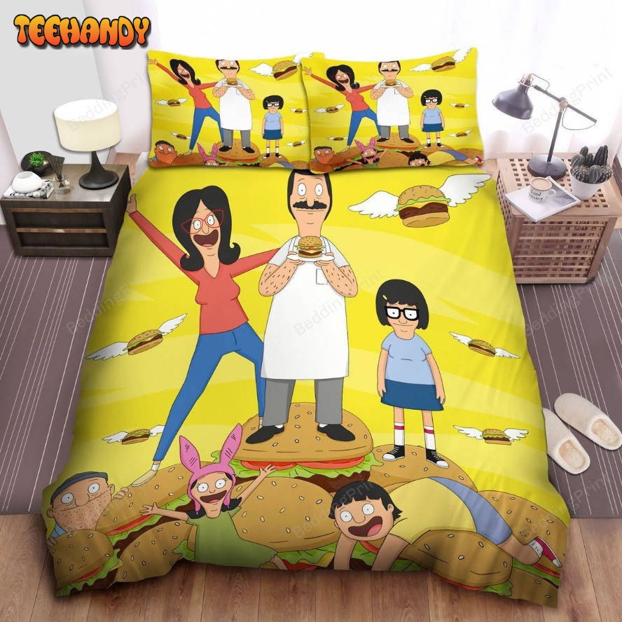 Bob’s Burgers The Belchers And Flying Burgers Duvet Cover Bedding Sets