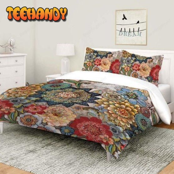 Boho Bouquet Bed Sheets Duvet Cover Bedding Sets