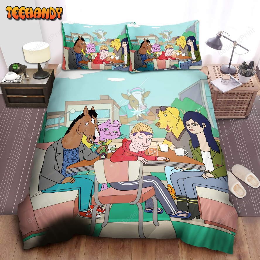 Bojack Horseman Main Characters In Phuzzy’s Duvet Cover Bedding Sets