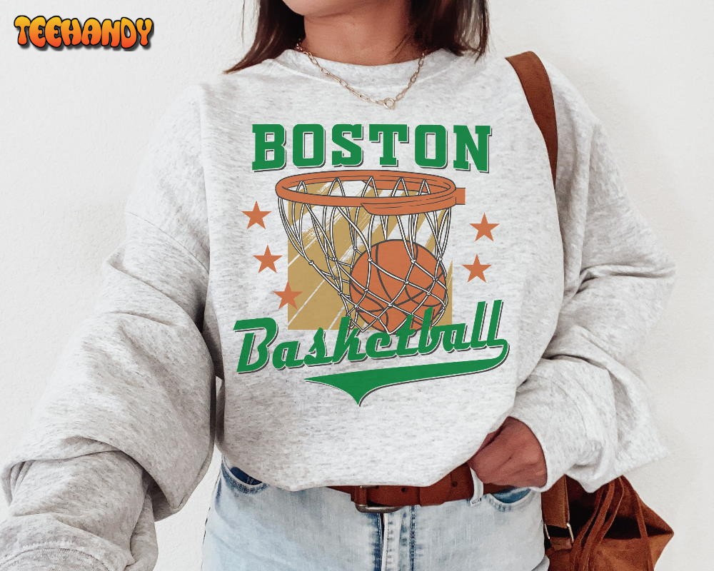 Boston Celtic, Vintage Boston Celtic Sweatshirt T-Shirt, Boston Basketball Shirt