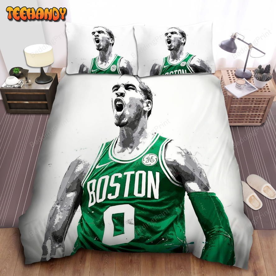 Boston Celtics Jayson Tatum Celebrating Painting Duvet Cover Bedding Sets