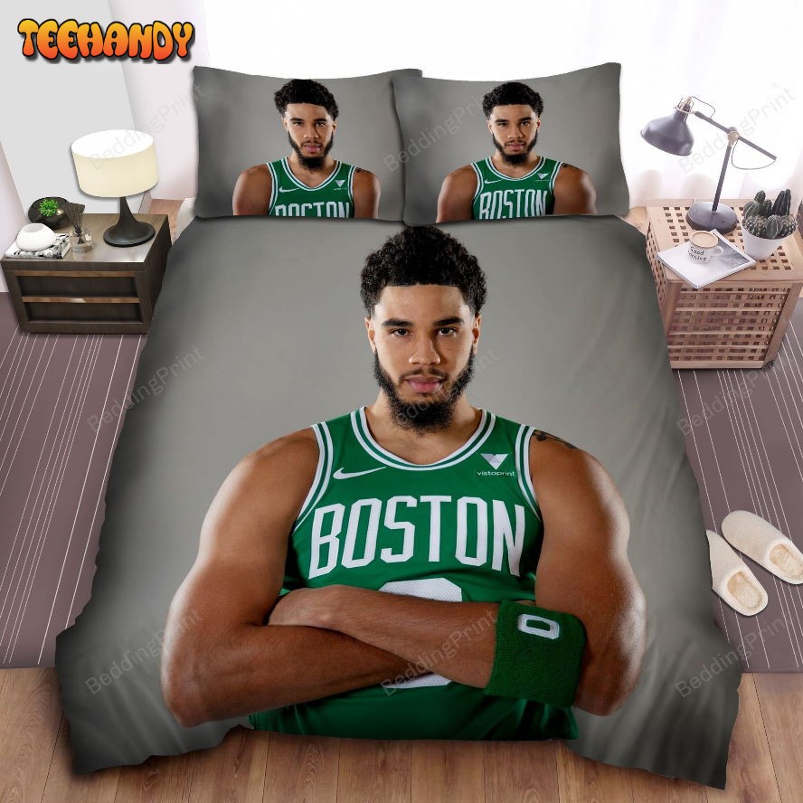 Boston Celtics Jayson Tatum In Basketball Photo Shoot Duvet Cover Bedding Sets