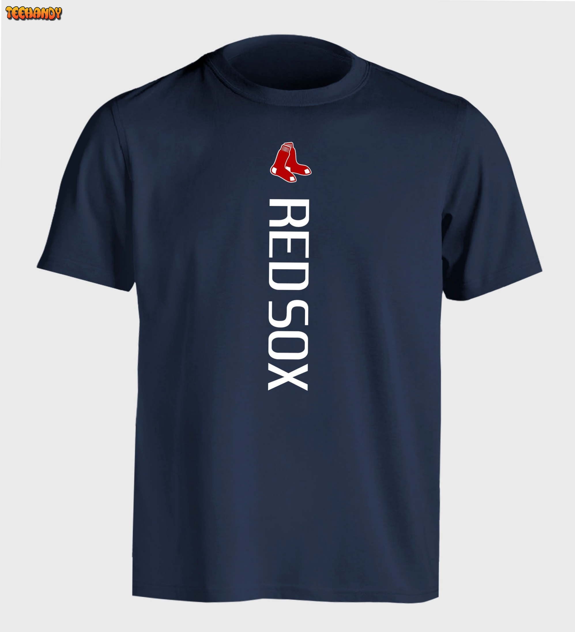 Boston Red Sox Vertical Design Short Sleeve Navy T-Shirt