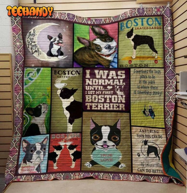 Boston Terrier 3D Customized Quilt Blanket