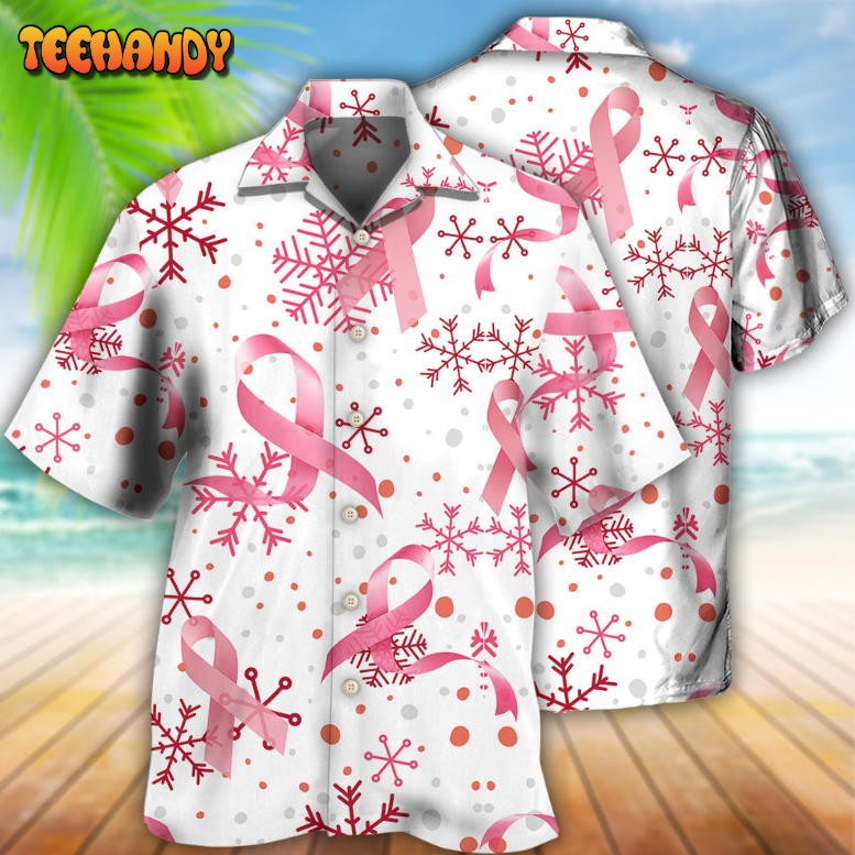 Breast Cancer Pink Ribbon Merry Christmas Hawaiian Shirt