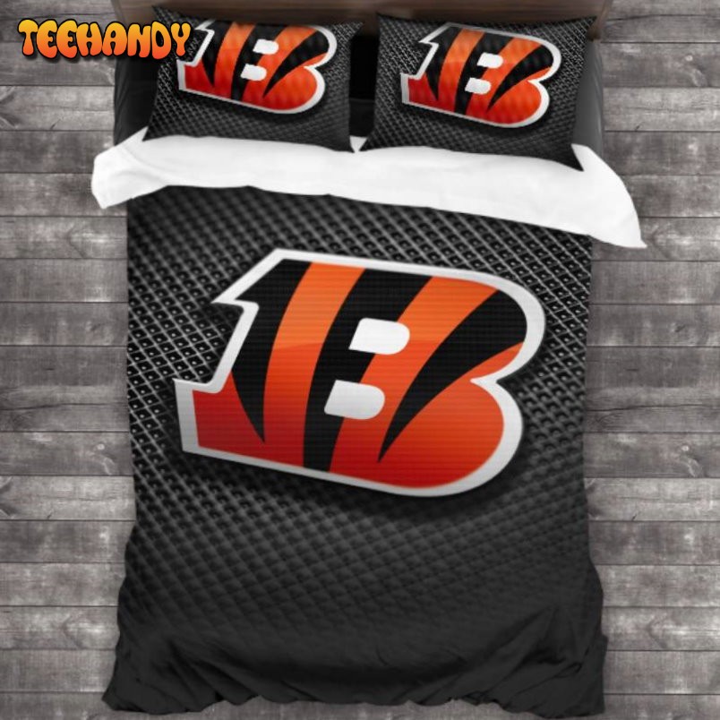 Breathable Cincinnati Bengals Logo Duvet Cover Bedding Sets