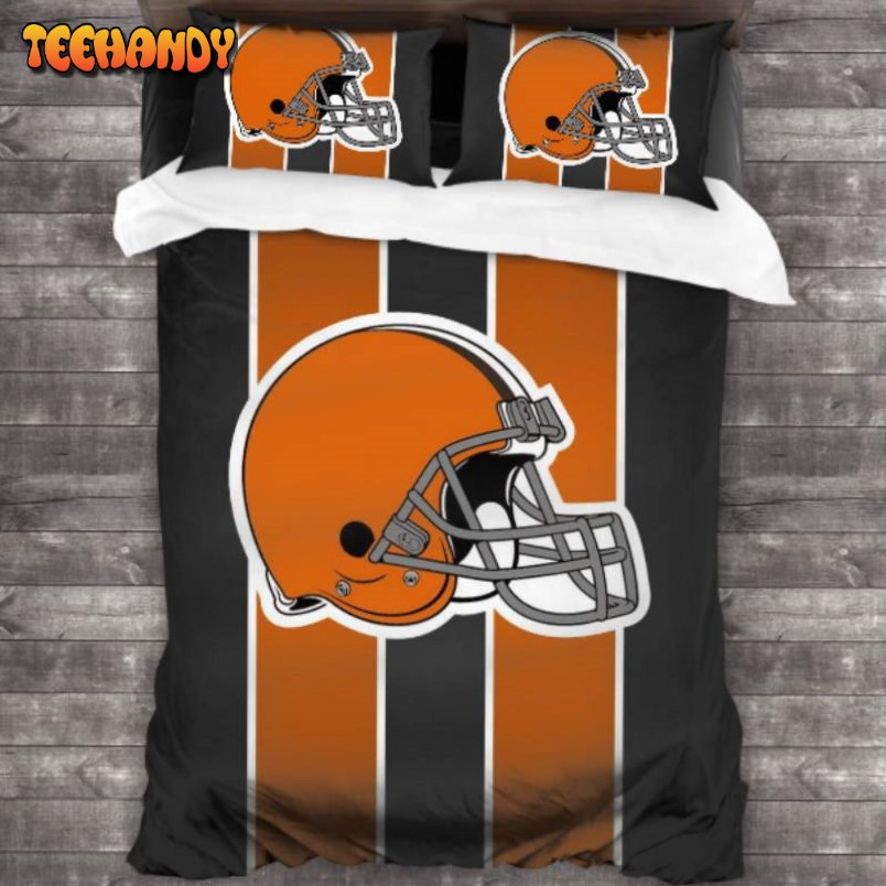 Breathable Cleveland Browns Logo Duvet Cover Bedding Sets