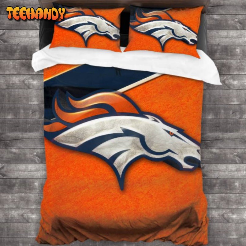 Breathable Denver Broncos Logo Duvet Cover Bedding Sets