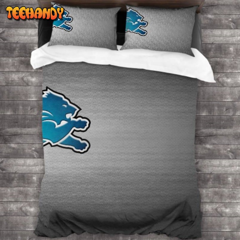 Breathable Detroit Lions Logo Duvet Cover Bedding Sets