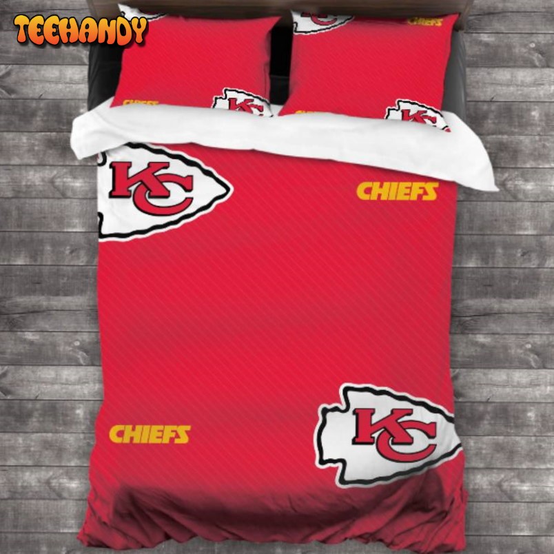 Breathable Kansas City Chiefs Logo Duvet Cover Bedding Sets