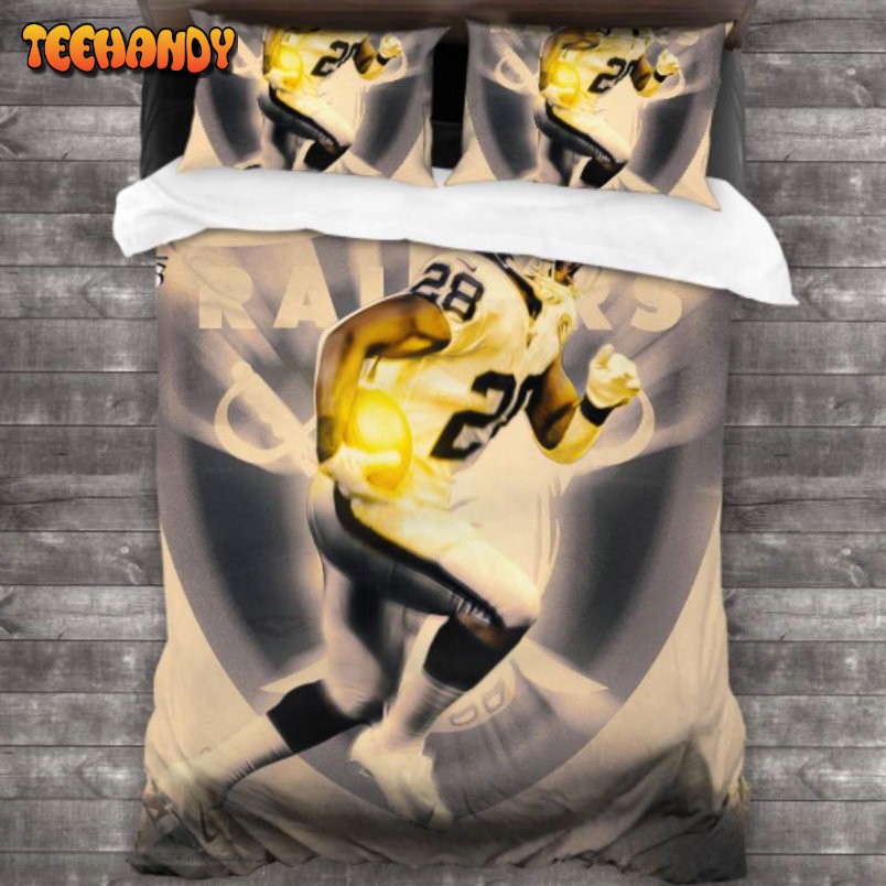 Breathable Las Vegas Raiders Logo Duvet Cover Bedding Sets