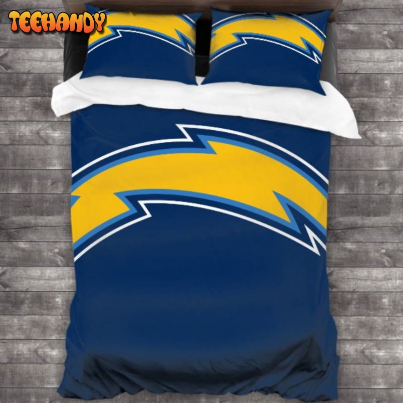 Breathable Los Angeles Chargers Logo Duyet Cover Bedding Sets