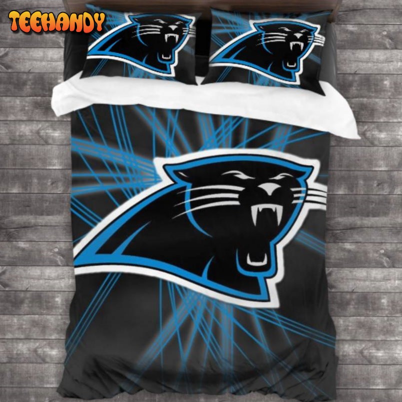 Breathable NFL Carolina Panthers Logo Duyet Cover Bedding Sets