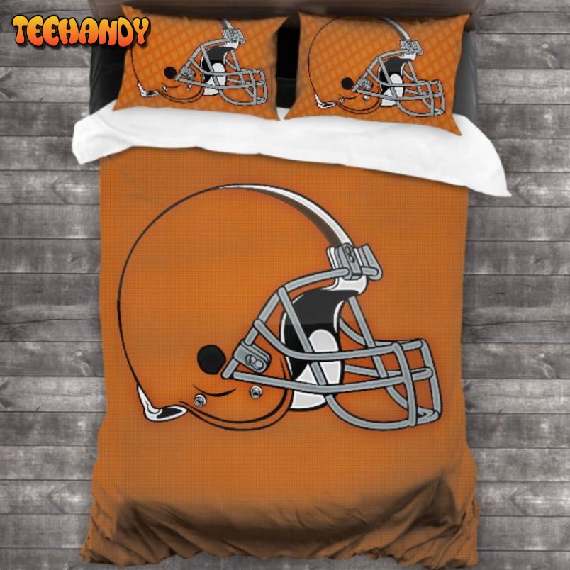 Breathable NFL Cleveland Browns Logo Duyet Cover Bedding Sets