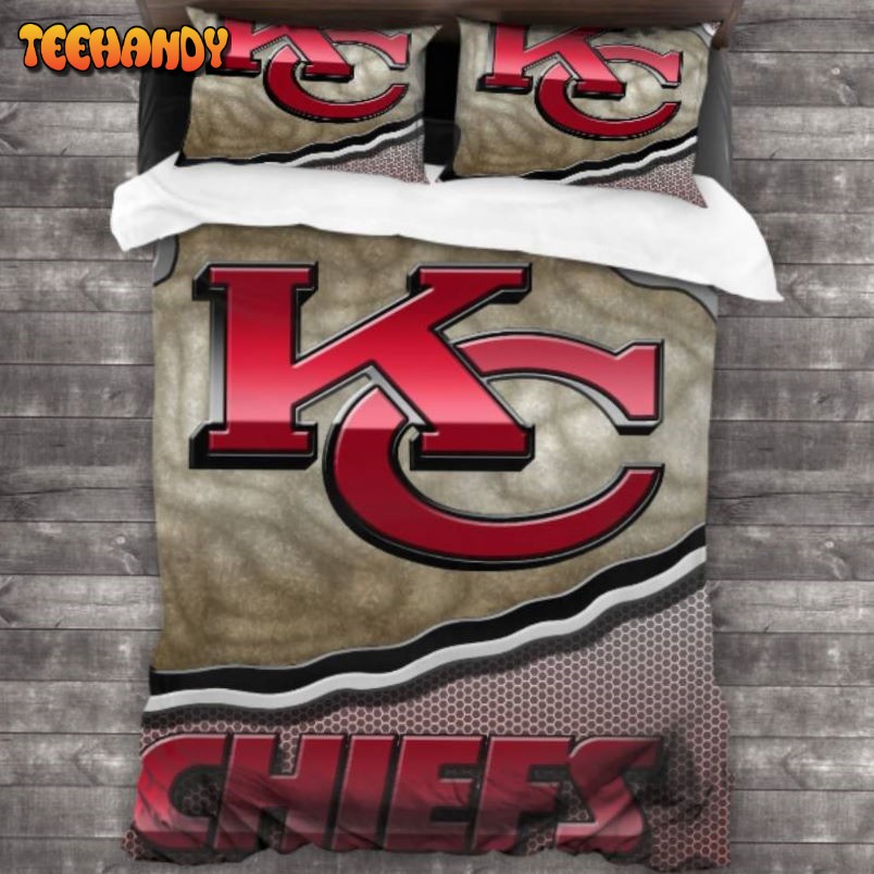 Breathable NFL Kansas City Chiefs Logo Duyet Cover Bedding Sets